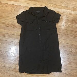 Banana republic black linen blend shirtdress